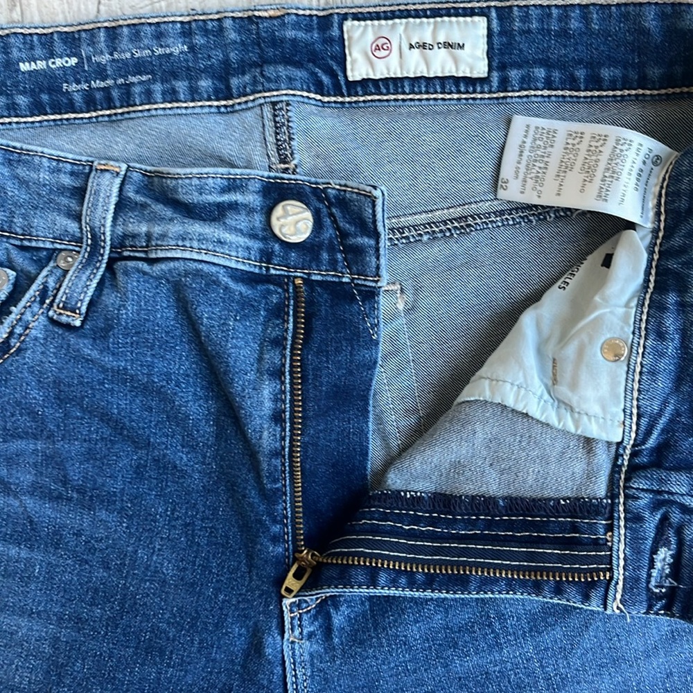 Adriano Goldschmied‎ Mario Crop High Rise Slim Straight Size 32 Color Blue